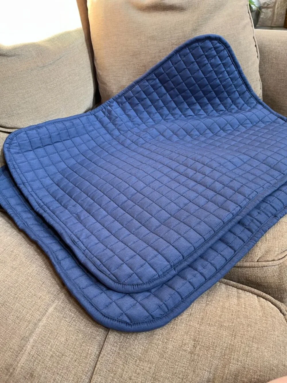 Southshore Fine Linens Quilted Pillow Shams (2) Standard Navy Blue Solid NWOT